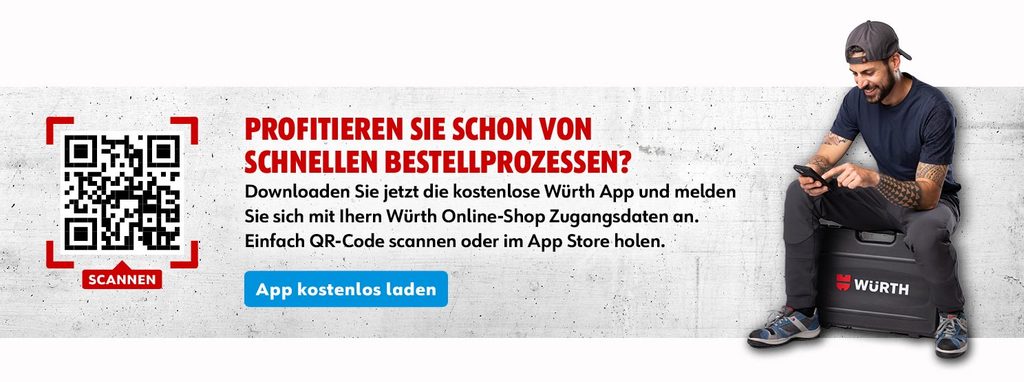 Profitieren Sie schon von schnellen Bestellprozessen? Jetzt die kostenlose Würth App downloaden.