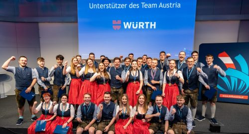 WorldSkills 2024: Würth ist auch heuer wieder stolzer Partner des Teams und des Handwerks. @SkillsAustria/Barbara Lachner